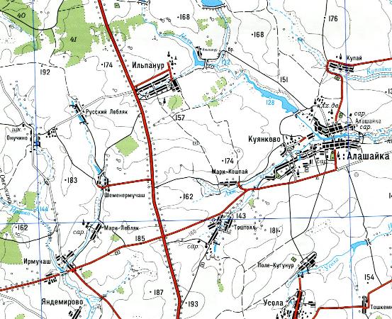 Карта параньгинского района с деревнями