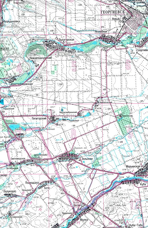 Топографическая карта ставрополя