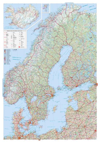 Ziemeļeiropas sienas karte. Izdruka
